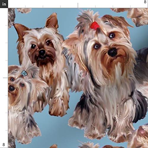 Spoonflower Fabric - Yorkshire Terrier Yorkies Dog Pet Dogs Printe...