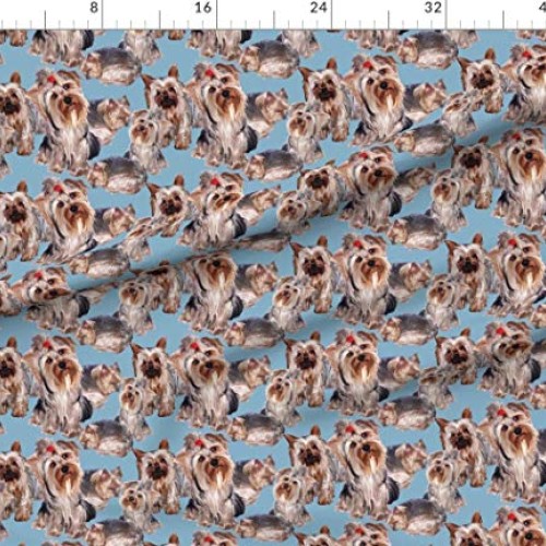 Spoonflower Fabric - Yorkshire Terrier Yorkies Dog Pet Dogs Printe...