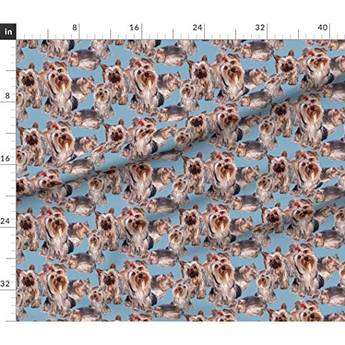 Spoonflower Fabric - Yorkshire Terrier Yorkies Dog Pet Dogs Printe...