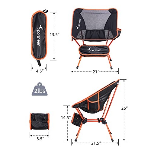 Sportneer Lightweight Portable Folding Camping Chair Compact Beach...
