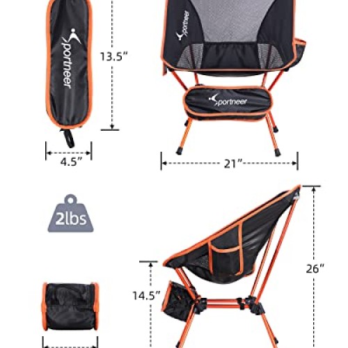 Sportneer Lightweight Portable Folding Camping Chair Compact Beach...