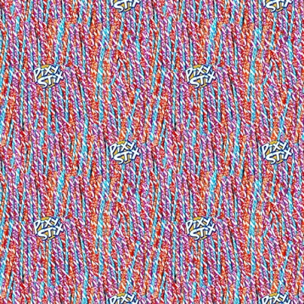 Nestle Sweets Packed Pixy Stix Candy Theme 100% Cotton Fabric by T...