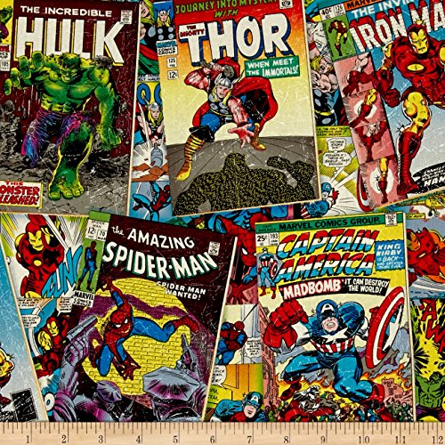 Springs Creative Products Marvel Retro Comics Covers Multi Fabric ...