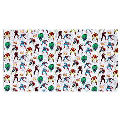 Springs Textiles Marvel Retro Comics Action Comic White Fabric Fab...