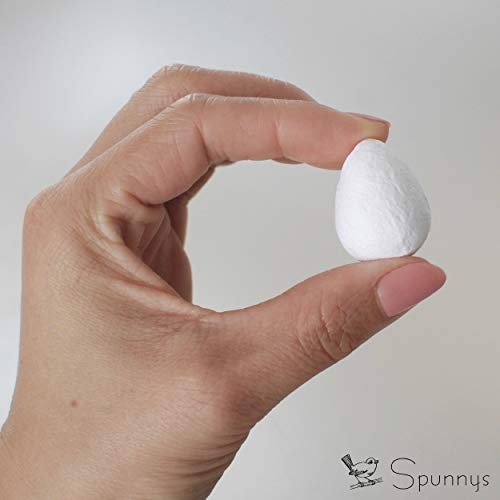 Spun Cotton Eggs 30 mm Tall - 22 Pieces Value Pack - SPUNNYS
