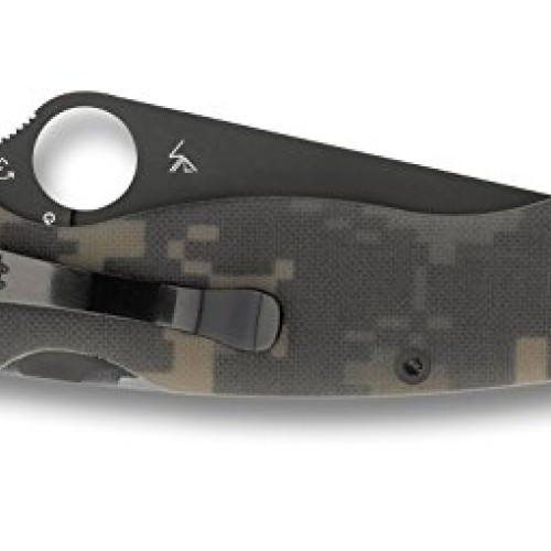 Spyderco C81GPCMOBK ParaMilitary 2 G-10 Plain Edge Knife Camo/Black