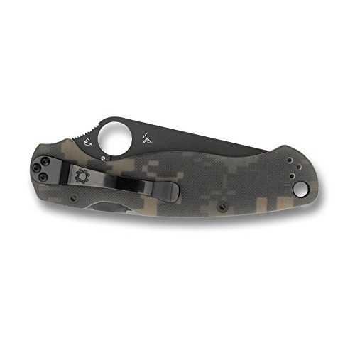 Spyderco C81GPCMOBK ParaMilitary 2 G-10 Plain Edge Knife Camo/Black