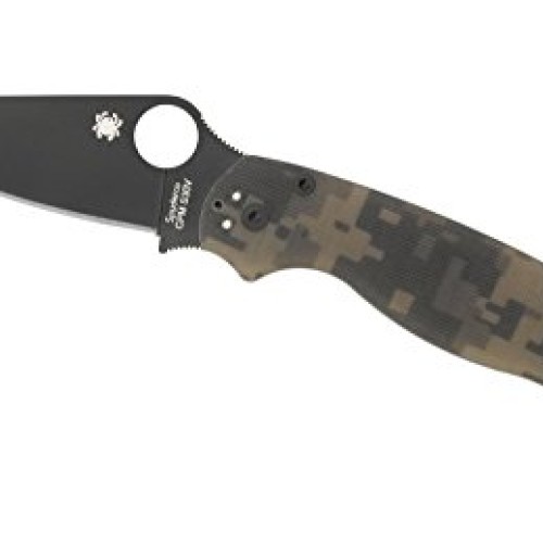 Spyderco C81GPCMOBK ParaMilitary 2 G-10 Plain Edge Knife Camo/Black