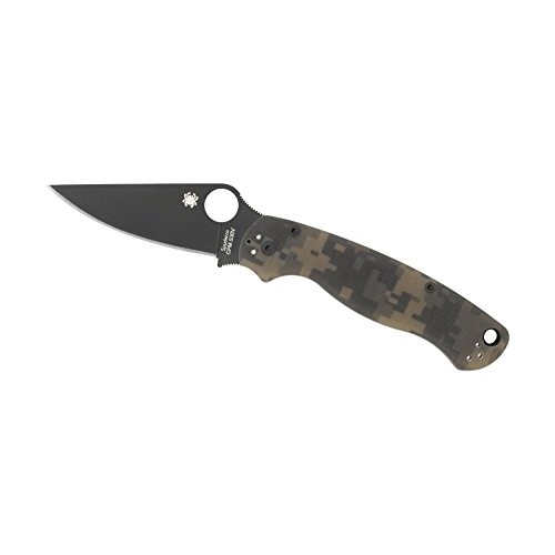 Spyderco C81GPCMOBK ParaMilitary 2 G-10 Plain Edge Knife Camo/Black