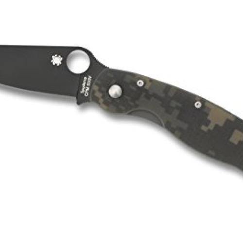 Spyderco C36GP Military Model G-10 Black Blade Plain Edge Knife,...