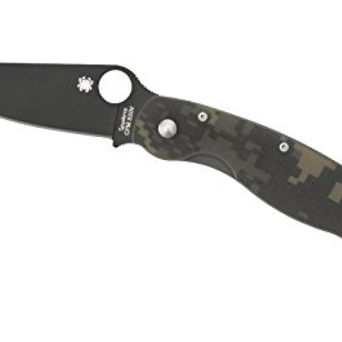 Spyderco C36GP Military Model G-10 Black Blade Plain Edge Knife,...