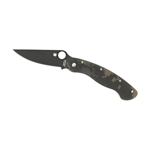 Spyderco C36GP Military Model G-10 Black Blade Plain Edge Knife,...