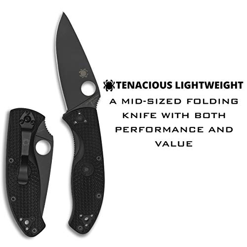 Spyderco Tenacious Lightweight Value Folding Knife with 3.39 Blac...