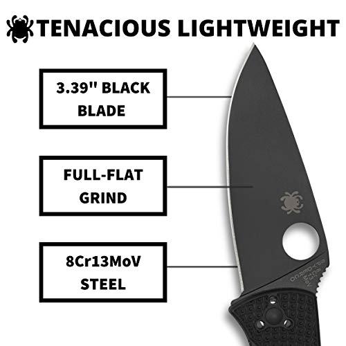 Spyderco Tenacious Lightweight Value Folding Knife with 3.39 Blac...