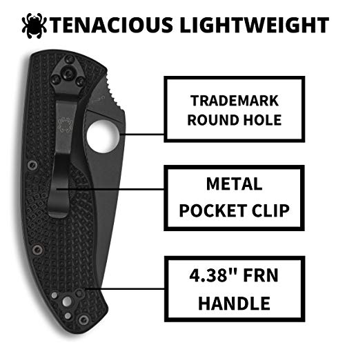 Spyderco Tenacious Lightweight Value Folding Knife with 3.39 Blac...