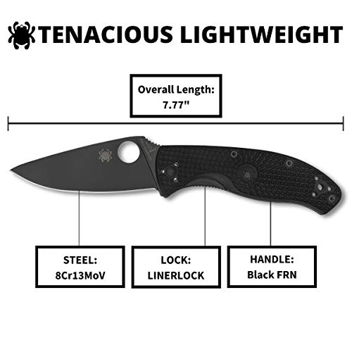 Spyderco Tenacious Lightweight Value Folding Knife with 3.39 Blac...