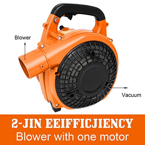 26CC Gas Powered Leaf Blower,2-Stroke Hand Held Leaf Blower,195 Mp...