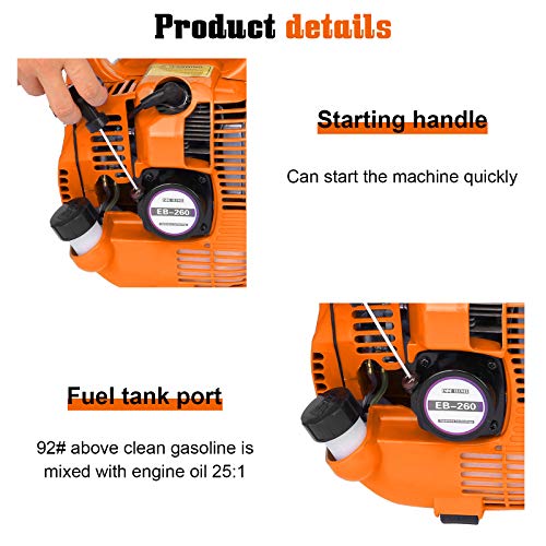 26CC Gas Powered Leaf Blower,2-Stroke Hand Held Leaf Blower,195 Mp...