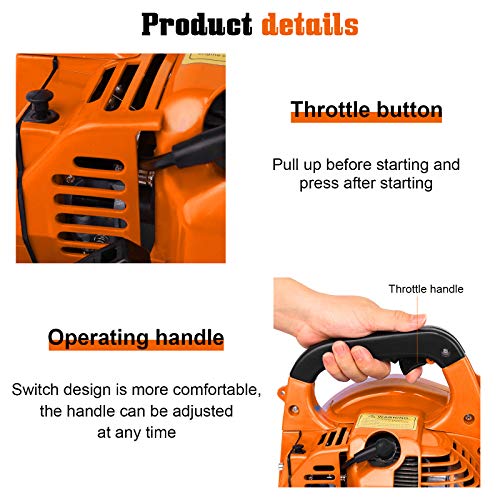 Leaf Blower, 2-Stroke Hand Held Leaf Blower,26CC Gas Powered Leaf ...