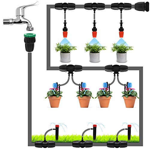 Garden Irrigation System,100ft 1/2 & 1/4 Tubing Drip Irrigation ...