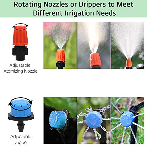 Garden Irrigation System,100ft 1/2 & 1/4 Tubing Drip Irrigation ...
