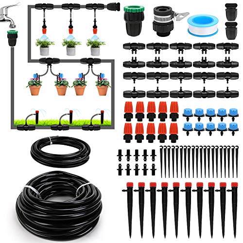 Garden Irrigation System,100ft 1/2 & 1/4 Tubing Drip Irrigation ...