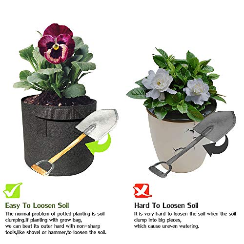 SSXY 1-Pack 65 Gallon Plant Grow Bags, Premium Series Thichkened N...