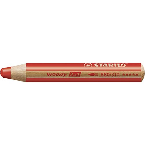 STABILO Woody 3-in-1 Colored Pencils, 10 mm Lead - 10-Color Set