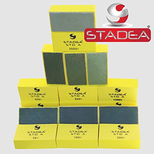 diamond sanding blocks hand pads : Grit 200 Glass, Marble, Stone,...