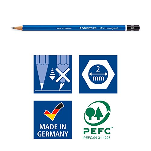 Staedtler 100G24S Mars Lumograph Drawing Pencils 24/Pkg