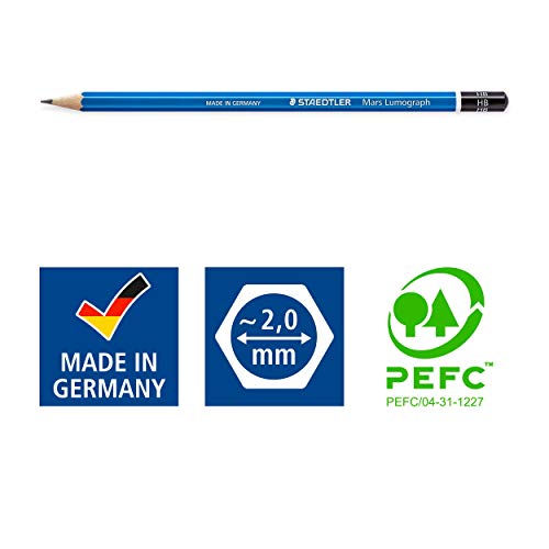Staedtler Lumograph Graphite Drawing and Sketching Pencils 100G6, ...