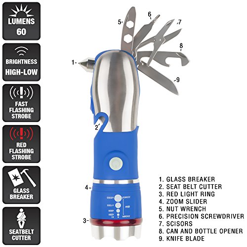 Multi Tool LED Flashlight, All In One Tool Light For Emergency, Ca...