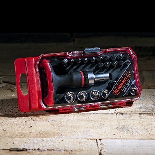 Ratcheting Screwdriver with 27 Piece Bit and Socket Set - T-Shaped...