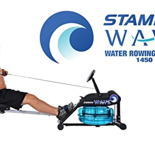Stamina Elite Wave Water Rowing Machine Foldable Rower w/ Fitness ...