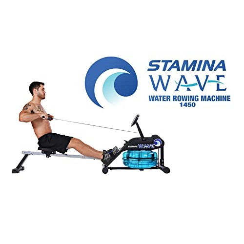 Stamina Elite Wave Water Rowing Machine Foldable Rower w/ Fitness ...