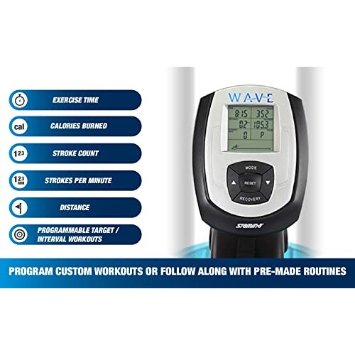 Stamina Elite Wave Water Rowing Machine Foldable Rower w/ Fitness ...