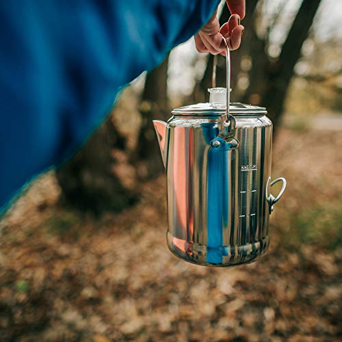 Stansport Campers Percolator Coffee Pot 9 Cups 277,Silver