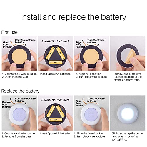 Tap Light Push Lights STAR-SPANGLED Mini Night Touch Light LED Puc...