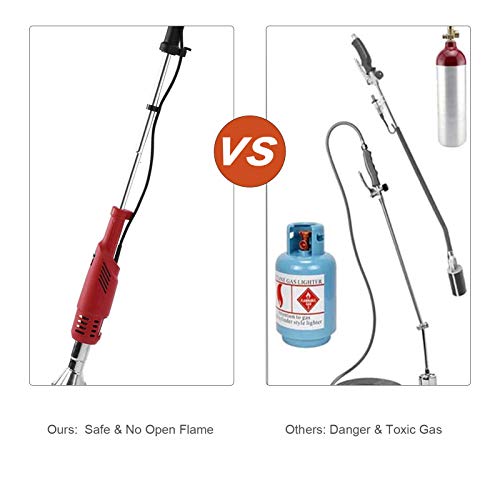 Staright Weed Burner with 2 Nozzles Electric Weed Killer Thermal W...