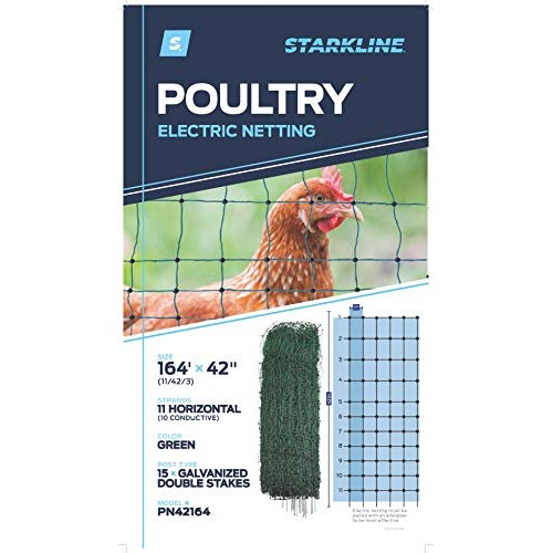 Starkline Electric Poultry Netting 42 x 164 - Green Chicken Elec...
