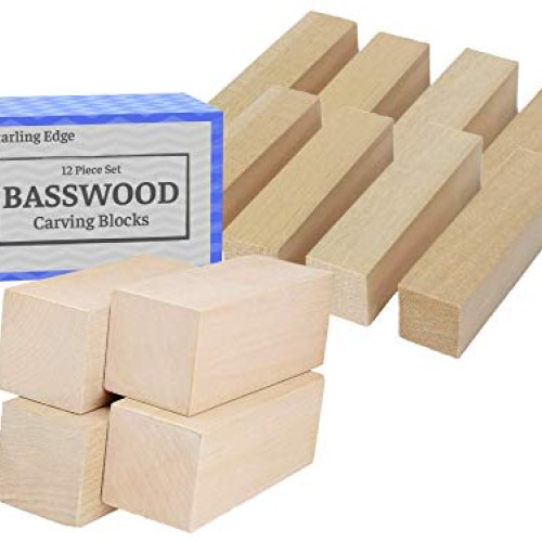 Basswood Blocks for Carving 12 Pieces - 4 Blocks 2 x 2 x 5 and...