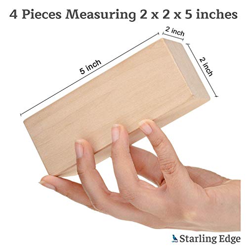 Basswood Carving Blocks - 4 Piece Wood Carving Kit with 2 x 2 x ...