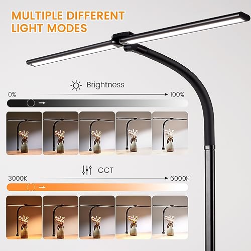 StarMoitic LED Desk Lamp for Home Office - Dual Swing Arm Eye-Cari...