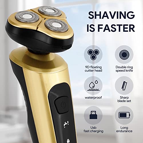 Electric Shaver Razor for Men Rechargeable Rotary for Shaving with...