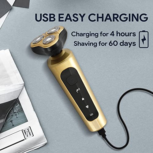 Electric Shaver Razor for Men Rechargeable Rotary for Shaving with...