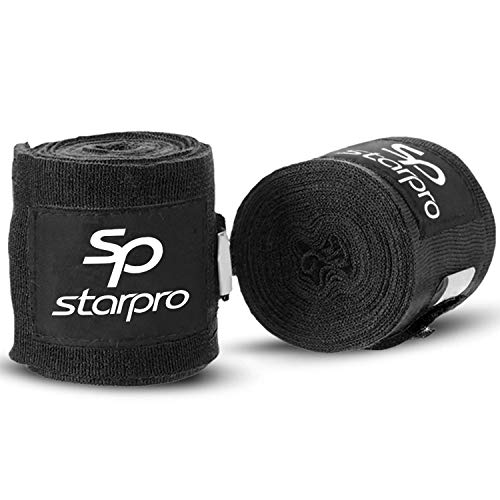 Starpro Boxing Hand Wraps - Carbon Woven Cotton Bandages - 2.55m 3...