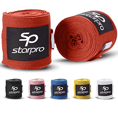 Starpro Boxing Hand Wraps - Carbon Woven Cotton Bandages - 2.55m 3...