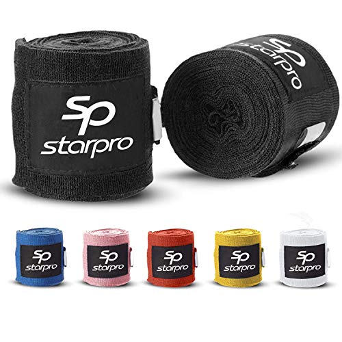 Starpro Boxing Hand Wraps - Carbon Woven Cotton Bandages - 2.55m 3...