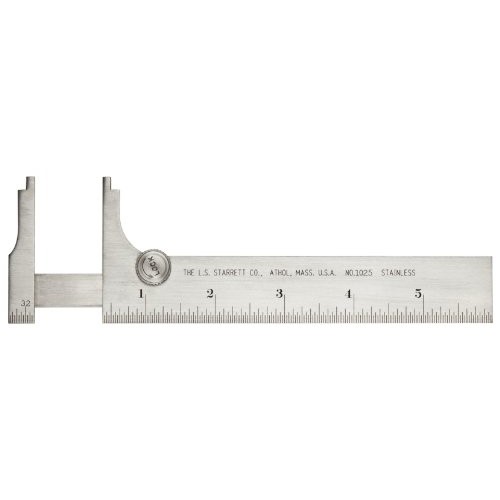 Starrett 1025-6 Slide Caliper, Stainless Steel, Nib Style Jaw, 0-6...