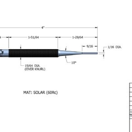 Starrett 565A 4 Overall Length, 9/16 Pin Length, 1/16 Pin Diame...